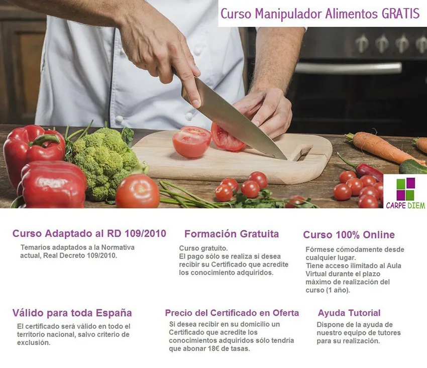 curso Manipulador de alimentos gratis