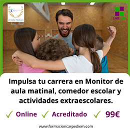 Curso Monitor de aula matinal, comedor escolar y actividades extraescolares